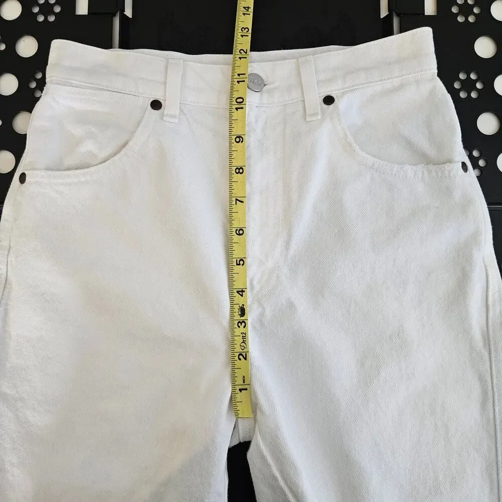 Reformation Jeans Women's White Cut-off High Rise‎ Denim Jeans Shorts | 25